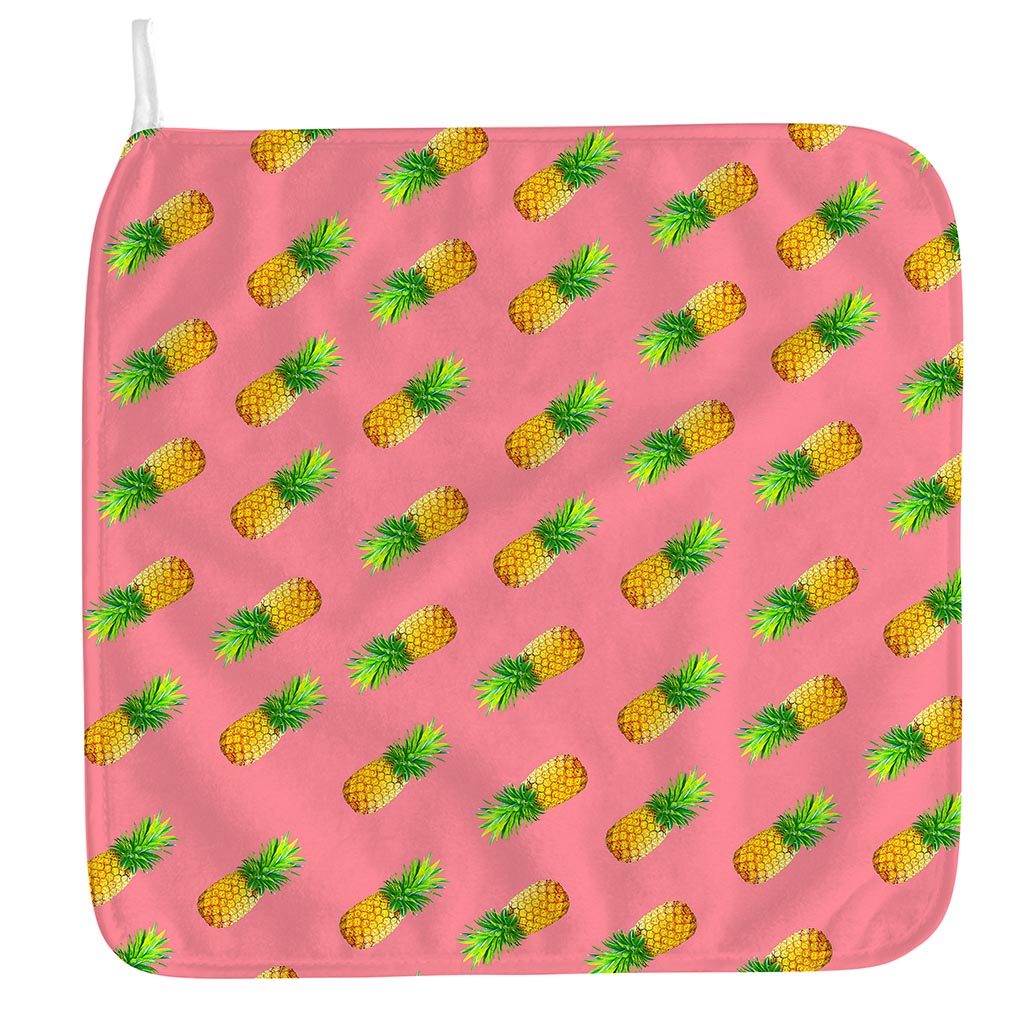 Pink Pineapple Pattern Print Hand Towel