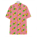 Pink Pineapple Pattern Print Hawaiian Shirt