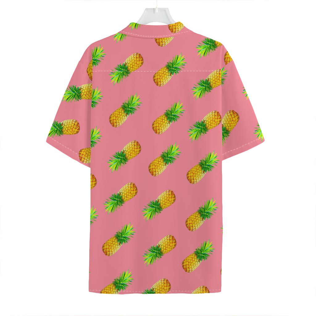 Pink Pineapple Pattern Print Hawaiian Shirt