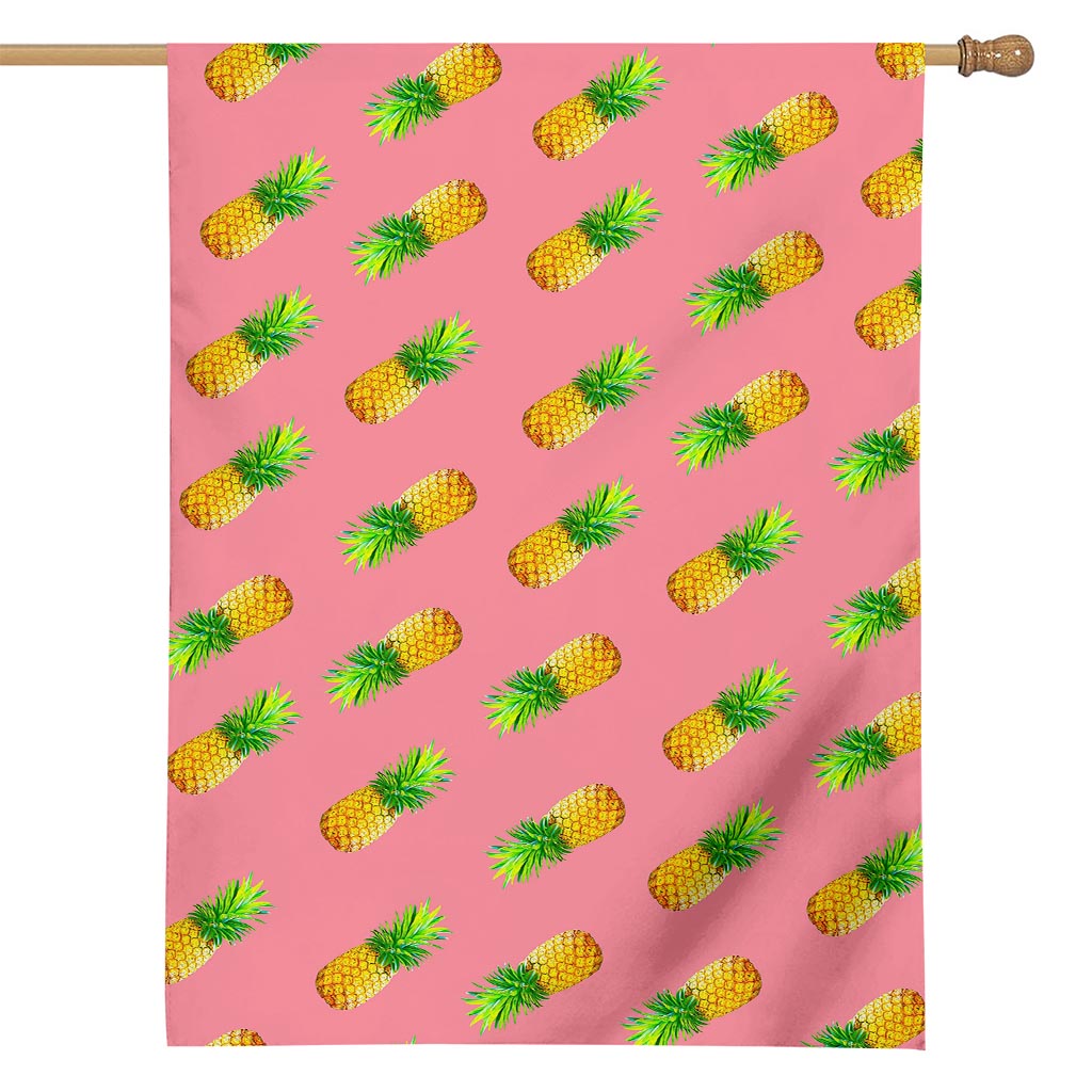 Pink Pineapple Pattern Print House Flag
