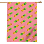 Pink Pineapple Pattern Print House Flag