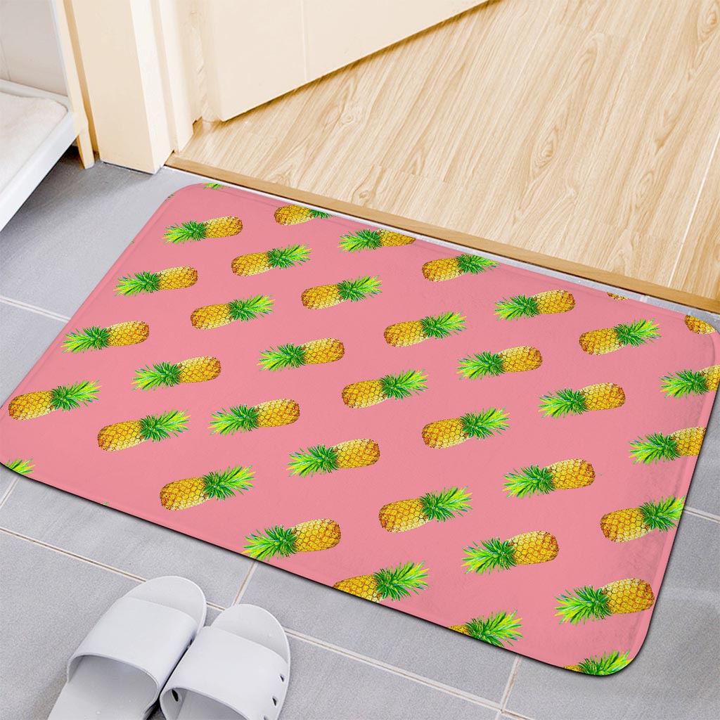 Pink Pineapple Pattern Print Indoor Door Mat