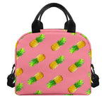Pink Pineapple Pattern Print Insulated Lunch Bag