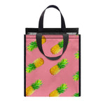 Pink Pineapple Pattern Print Insulated Lunch Tote