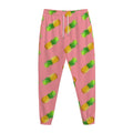 Pink Pineapple Pattern Print Jogger Pants