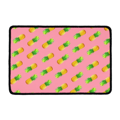 Pink Pineapple Pattern Print Kitchen Mat