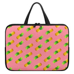 Pink Pineapple Pattern Print Laptop Sleeve With Handle