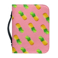 Pink Pineapple Pattern Print Leather Bible Cover