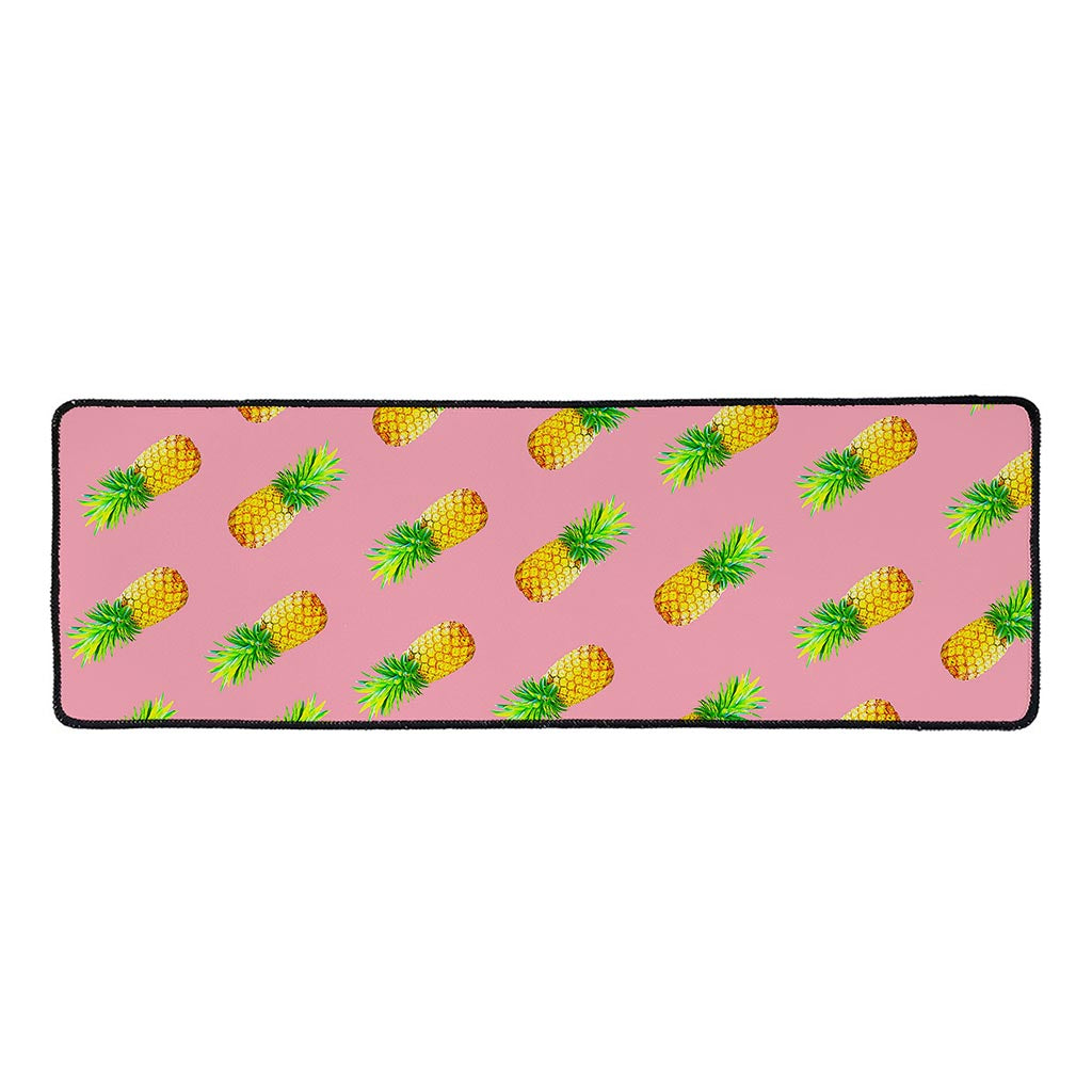 Pink Pineapple Pattern Print Long Kitchen Mat