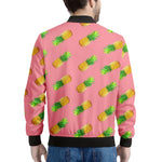 Pink Pineapple Pattern Print Men's Bomber Jacket