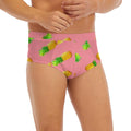 Pink Pineapple Pattern Print Men's Briefs