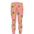 Pink Pineapple Pattern Print Men's Leggings
