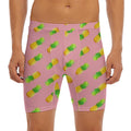 Pink Pineapple Pattern Print Men's Long Boxer Briefs