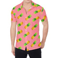 Pink Pineapple Pattern Print Men's Shirt
