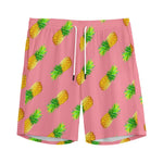 Pink Pineapple Pattern Print Men's Sports Shorts