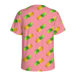 Pink Pineapple Pattern Print Men's Sports T-Shirt