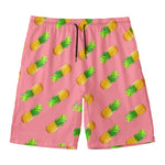 Pink Pineapple Pattern Print Men's Swim Trunks