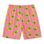 Pink Pineapple Pattern Print Men's Swim Trunks
