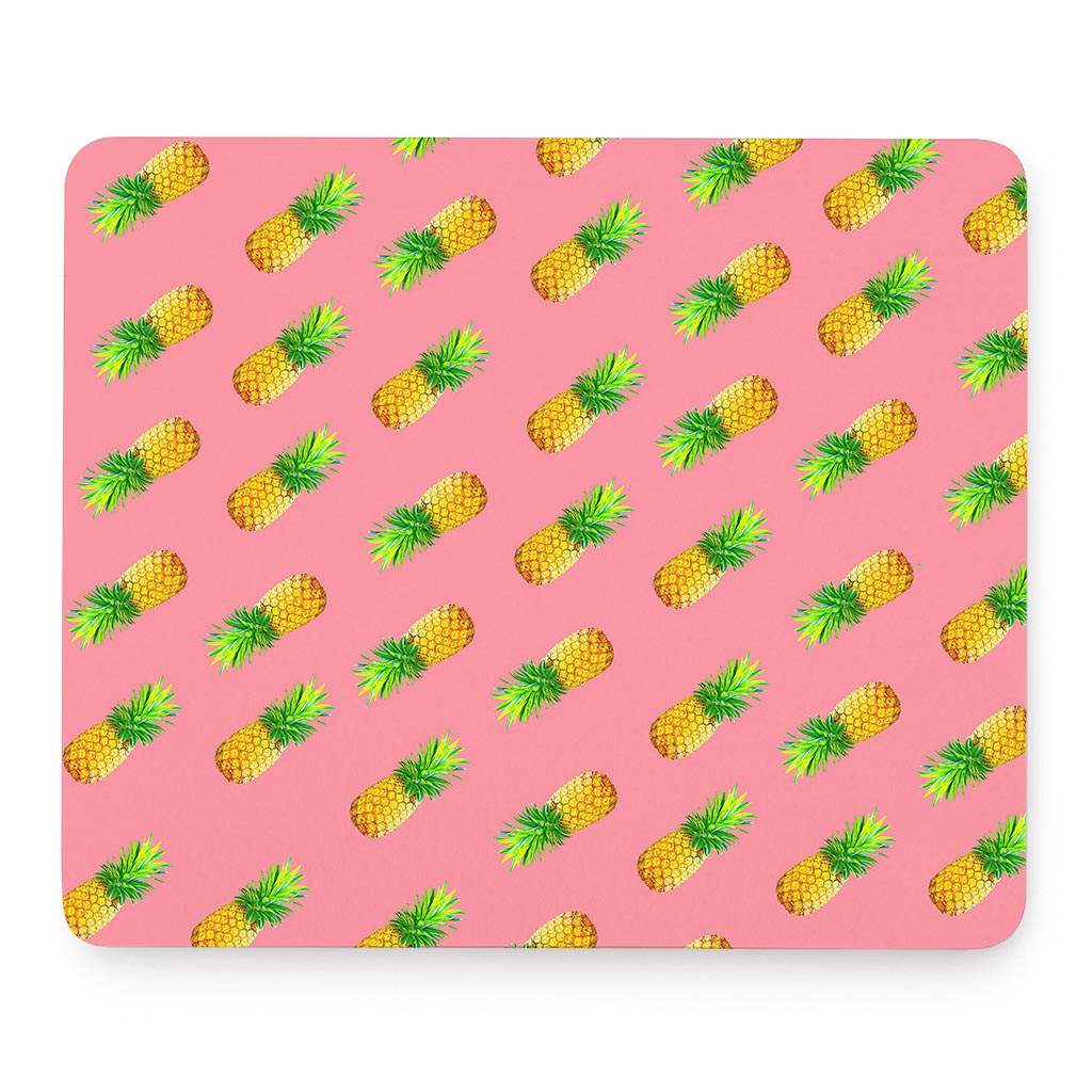 Pink Pineapple Pattern Print Mouse Pad