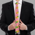 Pink Pineapple Pattern Print Necktie