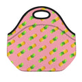 Pink Pineapple Pattern Print Neoprene Lunch Bag