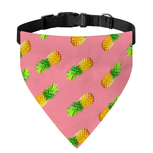 Pink Pineapple Pattern Print Over The Collar Dog Bandana