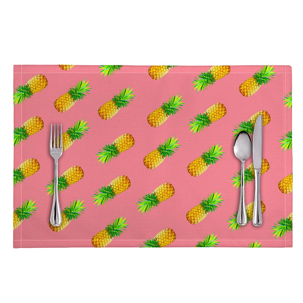 Pink Pineapple Pattern Print Placemat