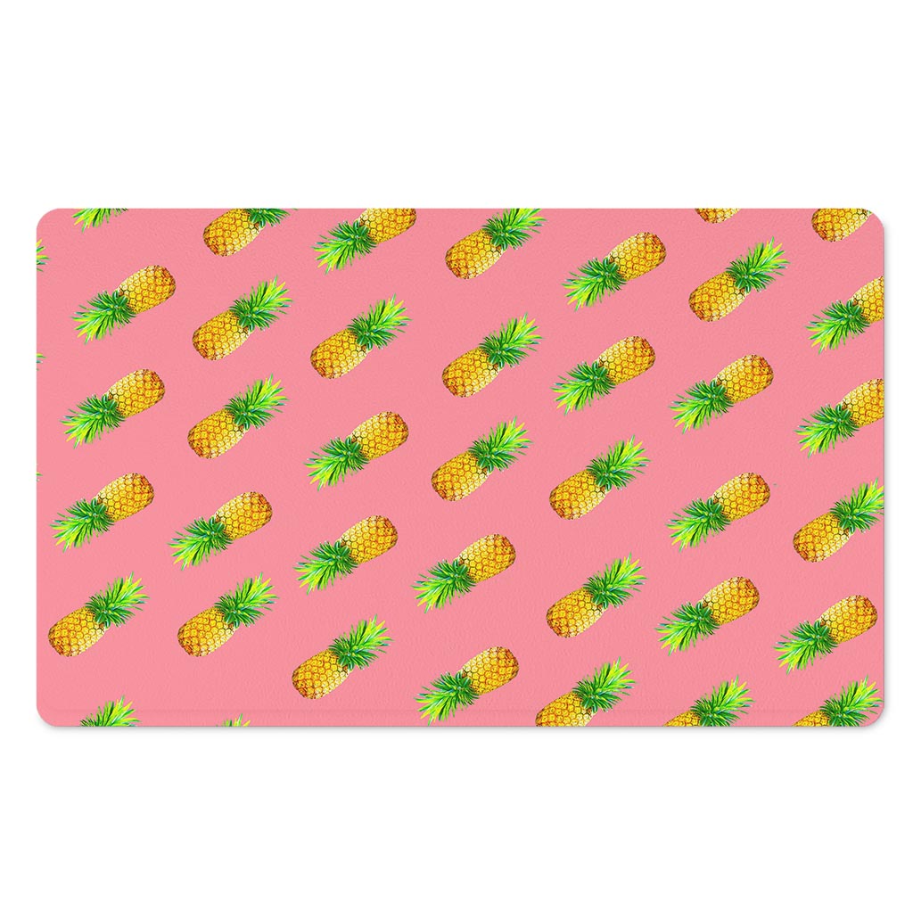 Pink Pineapple Pattern Print Polyester Doormat