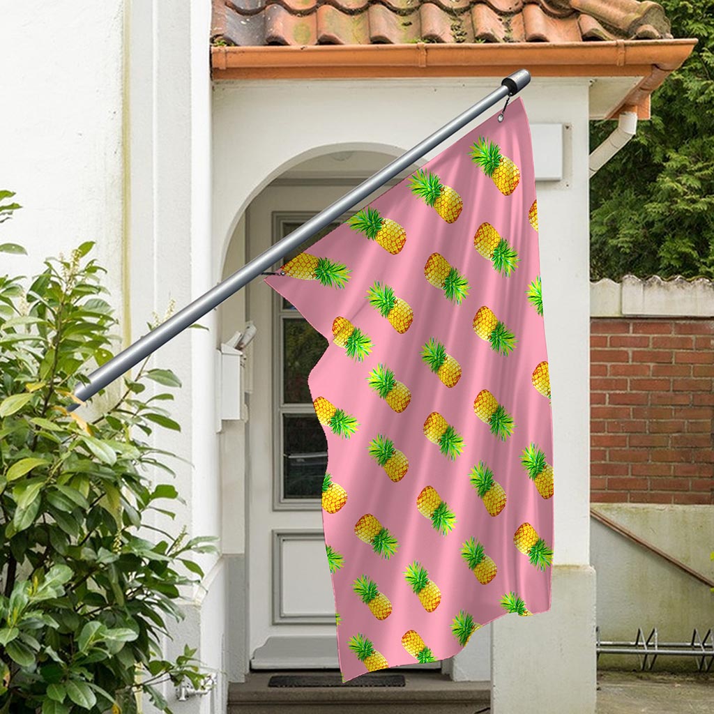 Pink Pineapple Pattern Print Polyester Flag