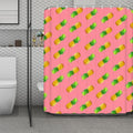 Pink Pineapple Pattern Print Polyester Shower Curtain