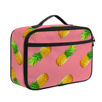 Pink Pineapple Pattern Print Portable Lunch Bag