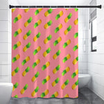 Pink Pineapple Pattern Print Premium Shower Curtain