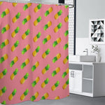 Pink Pineapple Pattern Print Premium Shower Curtain
