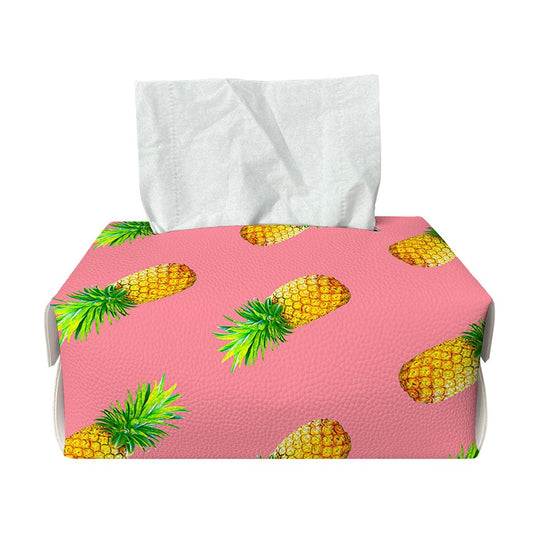 Pink Pineapple Pattern Print Rectangle Tissue Box Cover