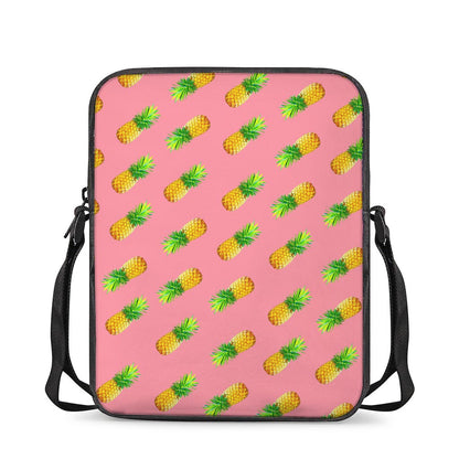 Pink Pineapple Pattern Print Rectangular Crossbody Bag