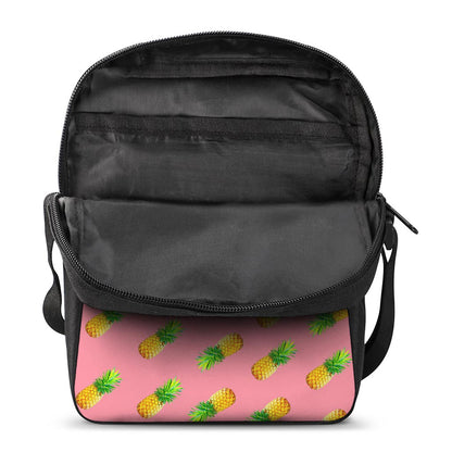 Pink Pineapple Pattern Print Rectangular Crossbody Bag