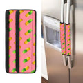 Pink Pineapple Pattern Print Refrigerator Handle Covers
