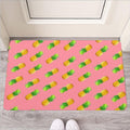 Pink Pineapple Pattern Print Rubber Doormat