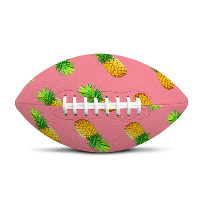 Pink Pineapple Pattern Print Rugby Ball