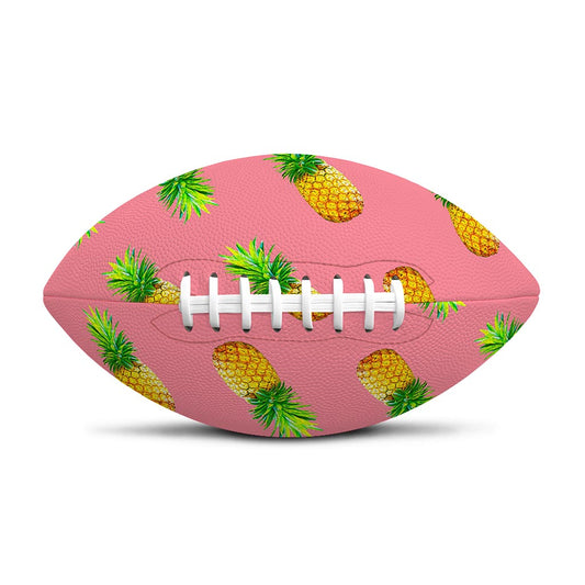 Pink Pineapple Pattern Print Rugby Ball