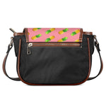 Pink Pineapple Pattern Print Saddle Bag