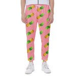 Pink Pineapple Pattern Print Scuba Joggers