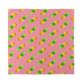 Pink Pineapple Pattern Print Silk Bandana