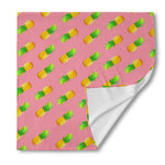 Pink Pineapple Pattern Print Silk Bandana