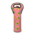 Pink Pineapple Pattern Print Single Neoprene Wine Tote