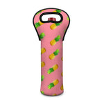 Pink Pineapple Pattern Print Single Neoprene Wine Tote