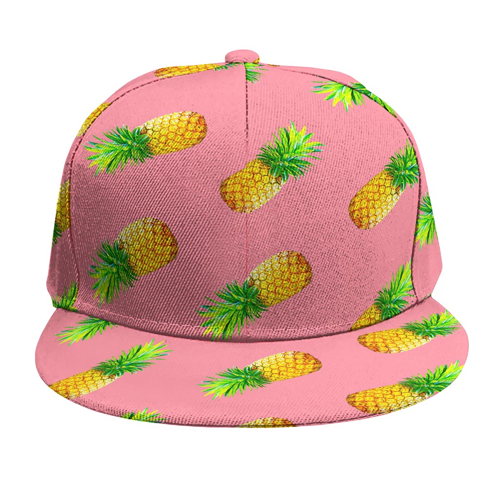 Pink Pineapple Pattern Print Snapback Cap