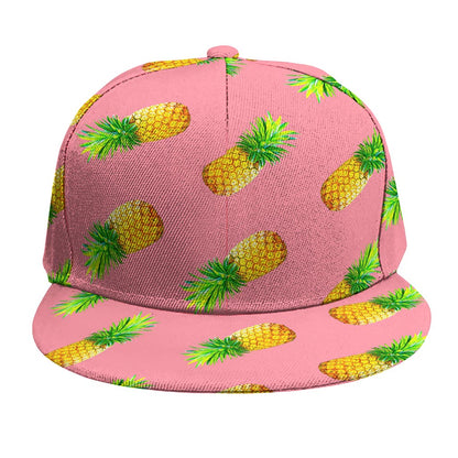 Pink Pineapple Pattern Print Snapback Cap