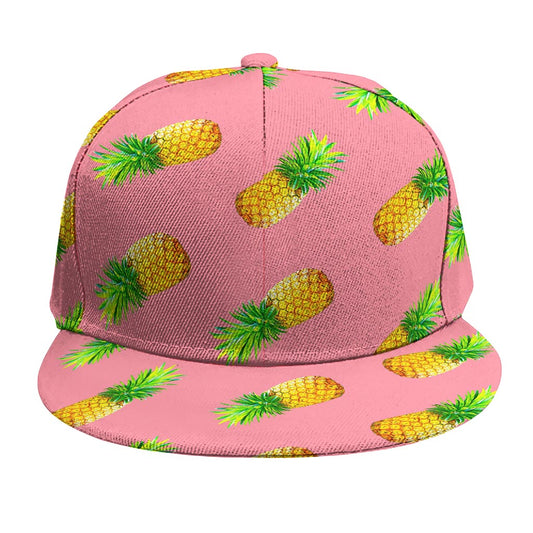 Pink Pineapple Pattern Print Snapback Cap