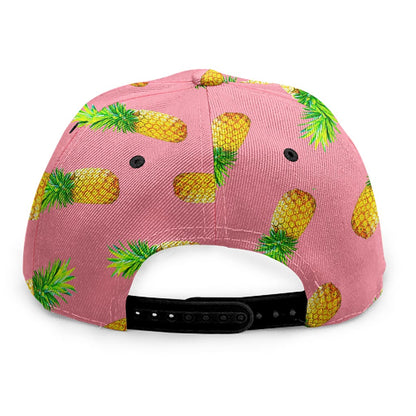 Pink Pineapple Pattern Print Snapback Cap